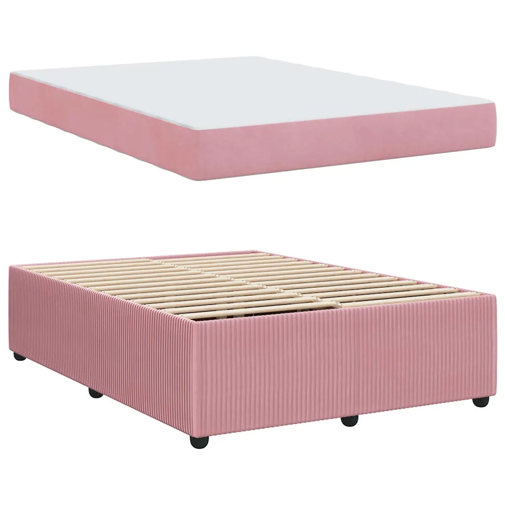 Struttura del letto con materasso Rosa 140 x 200 cm Tessuto 3398404