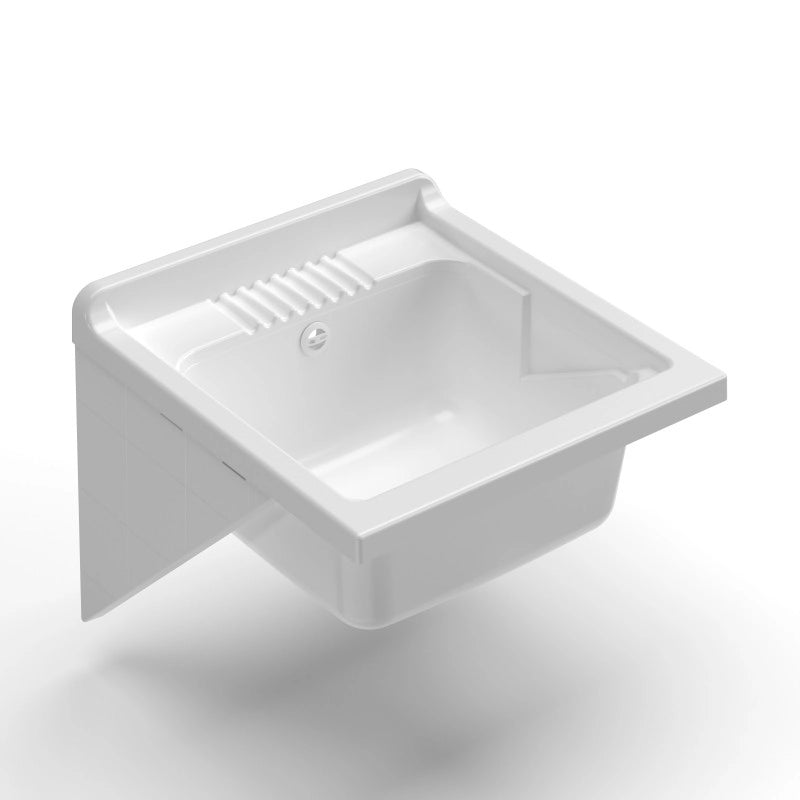 Lavatoio in Resina con Staffe Di Supporto Basis 45x50cm Mongardi