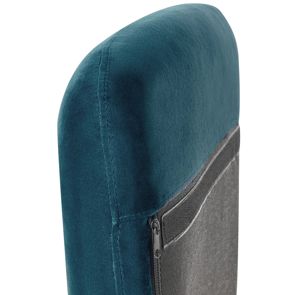 Sedia A Dondolo Velluto Blu Mare Gambe In Metallo Pattini In Legno Moderni