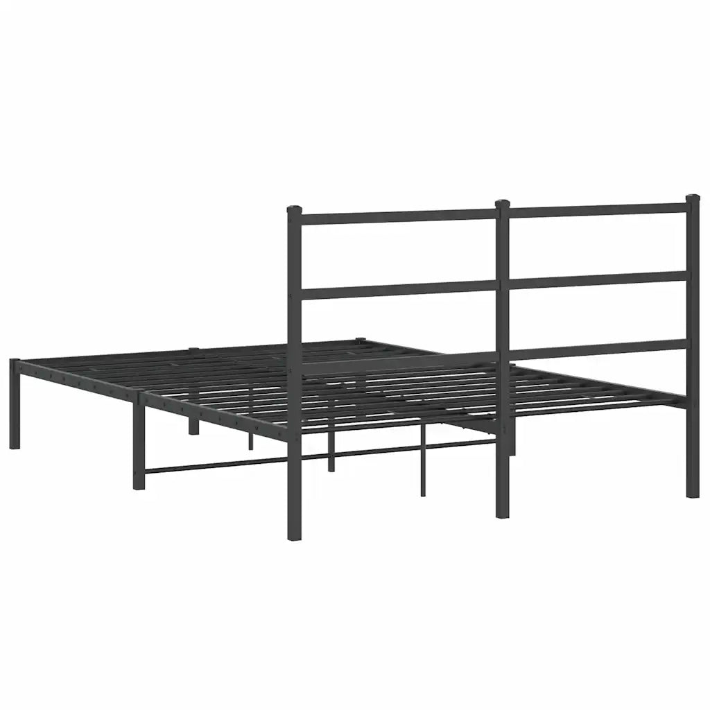 Giroletto con Testiera in Metallo Nero 140x200 cm 355366