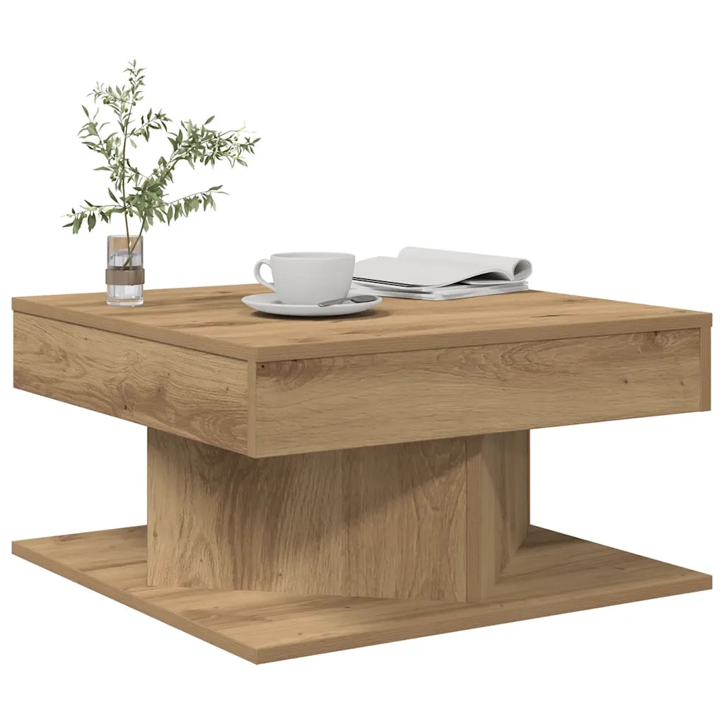 Tavolino salotto | Tavolino da caff¨¨ | Tavolino da Soggiorno Rovere Artigianale 55x55x30 cm in Truciolato