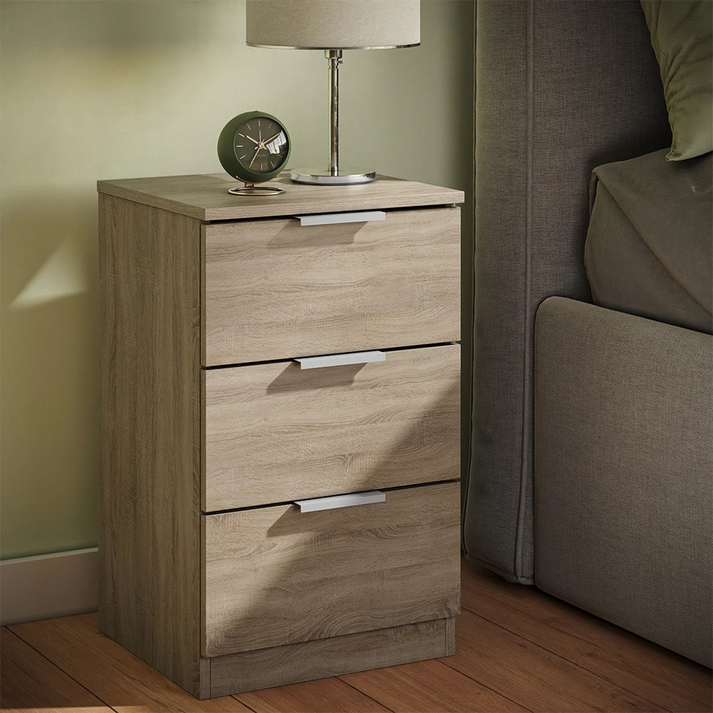 Vicco Comodino camera da letto Sonoma 37.6 x 61.8 cm con 3 cassetti
