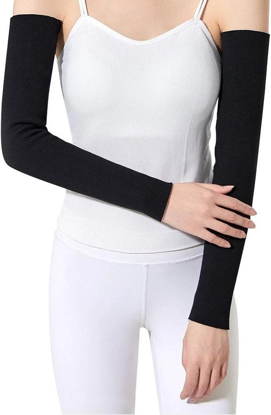 Calze per braccio lungo invernali con imbottitura in piuma - fascia per gomito - abbigliamento respirante e elastico - guanti termici per gomito per donne e uomini - maniche compressive