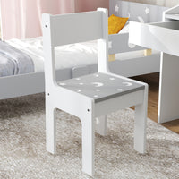 Banco Scuola con Sedia per Bambini 3-6 Anni 69x50x75 cm con Ripiano e Cassetto in MDF Grigio