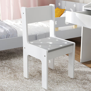 Banco Scuola con Sedia per Bambini 3-6 Anni 69x50x75 cm con Ripiano e Cassetto in MDF Grigio