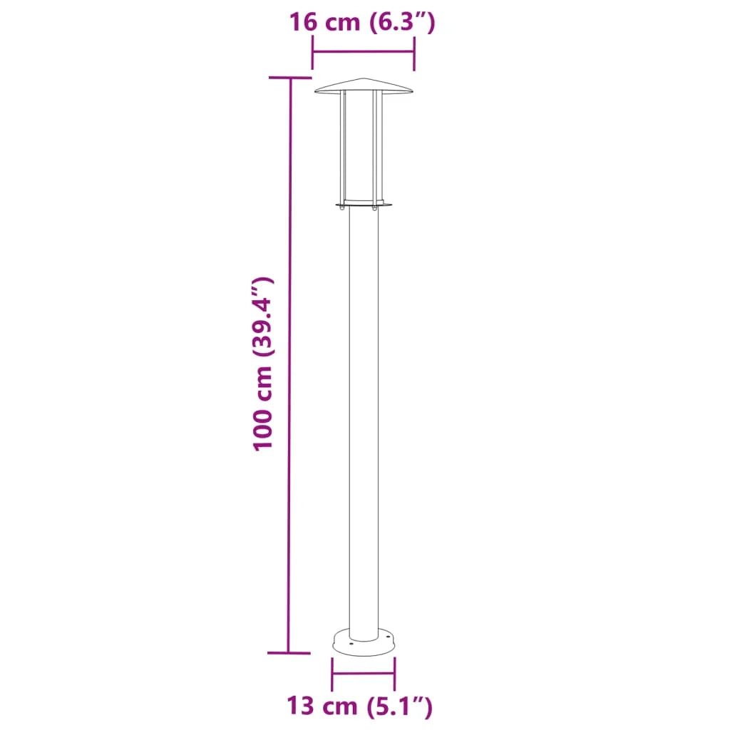 Lampade da terra per esterni 3 pezzi 100 cm acciaio inox nero 02_0042545
