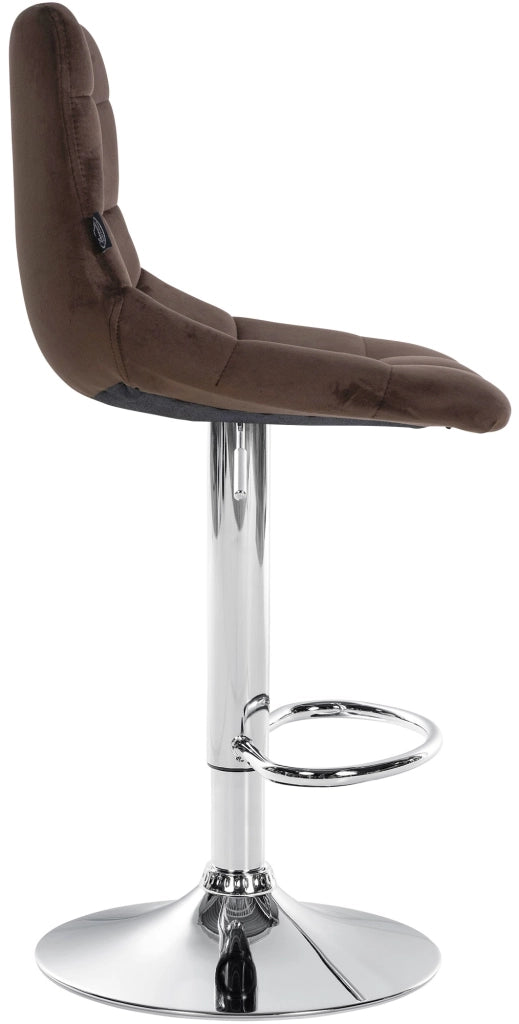 Sgabello Jerry Velvet marrone,cromo