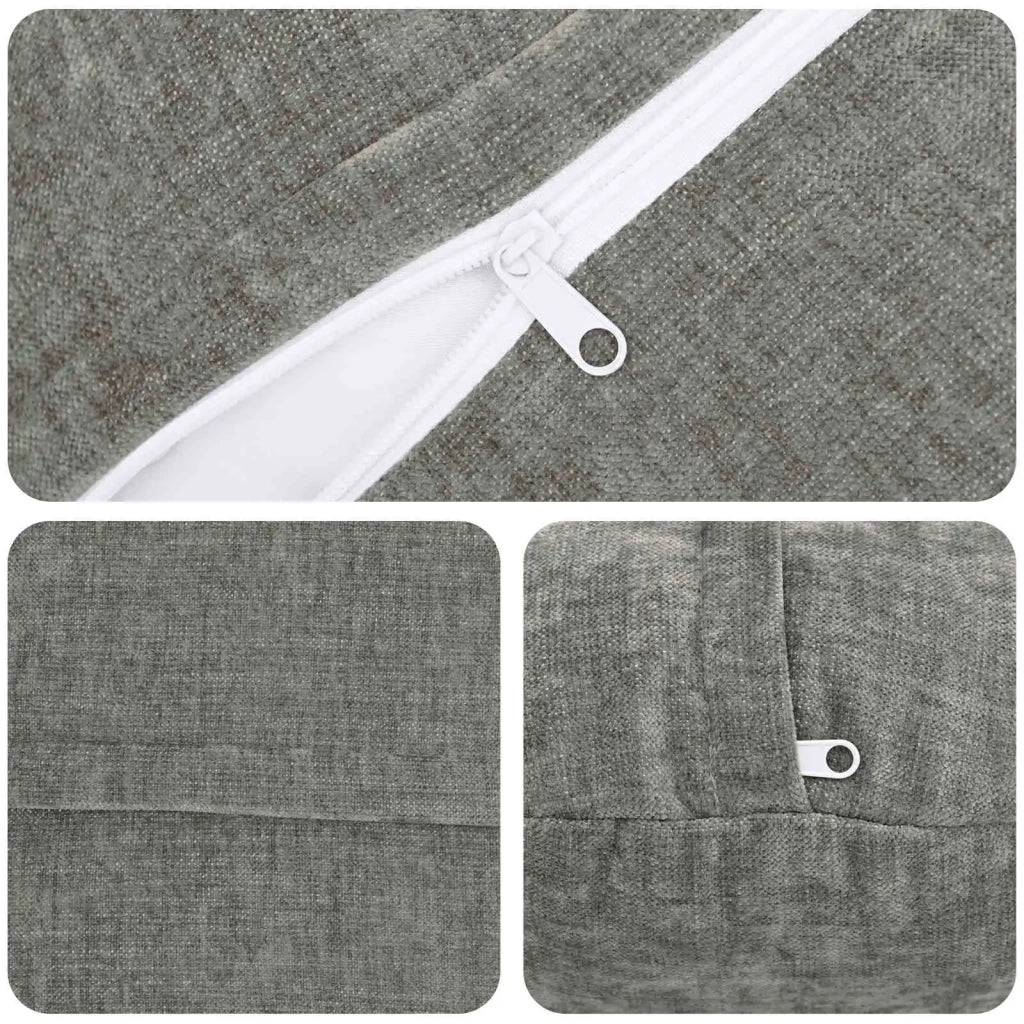 Federa 2 pz HEERLEN Grigio Scuro Ø 50 cm Tessuto Chenille 922631