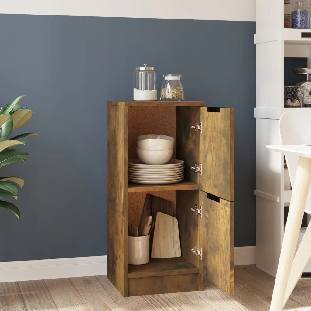 Credenza Rovere Fumo 30x30x70 cm in Legno Multistrato 817018