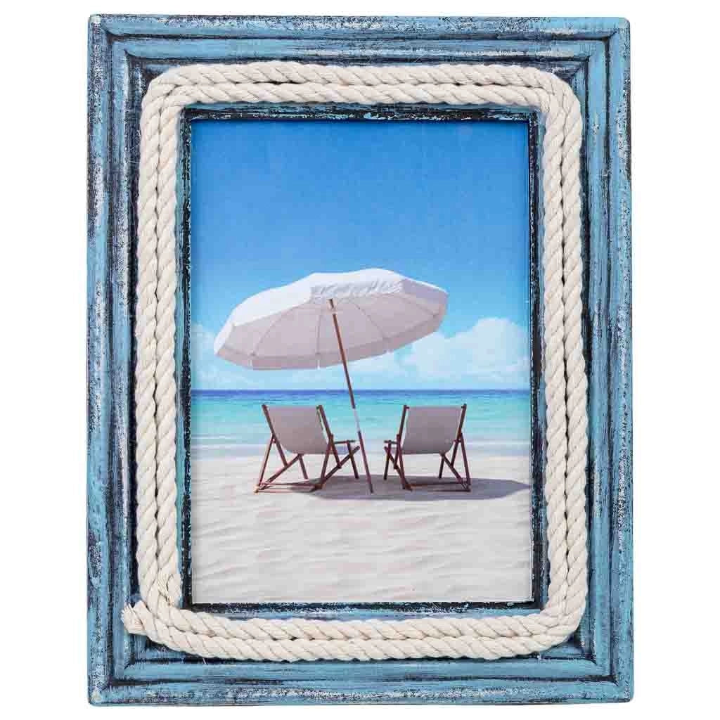 Cornice portafoto in legno blu 15x18, 20,5x2x25,5h cm