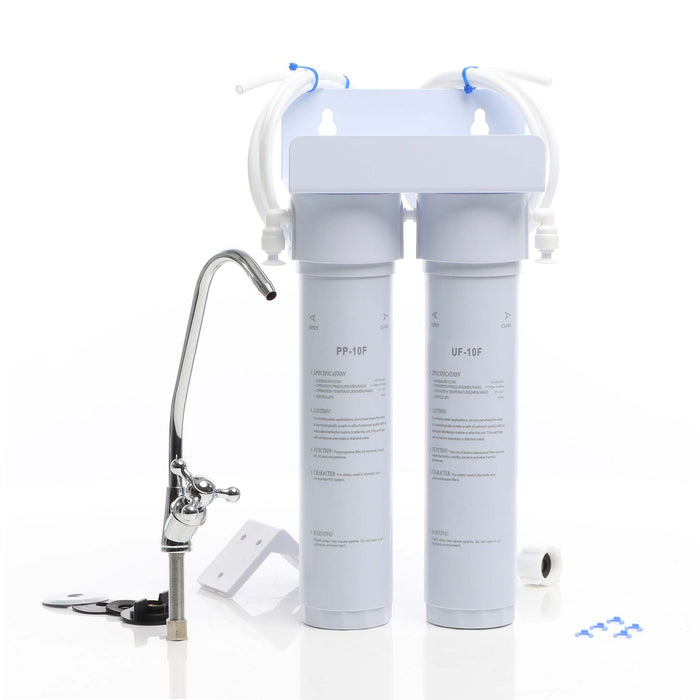 Naturewater Filtro acqua NW-2-PPUF, Sistema di filtrazione a 2 livelli con cartucce, montaggio a parete