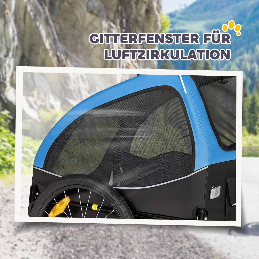 Carrello Trasporto Cani Pieghevole ¨C zephmum ¨C Blu 138x70x89 cm