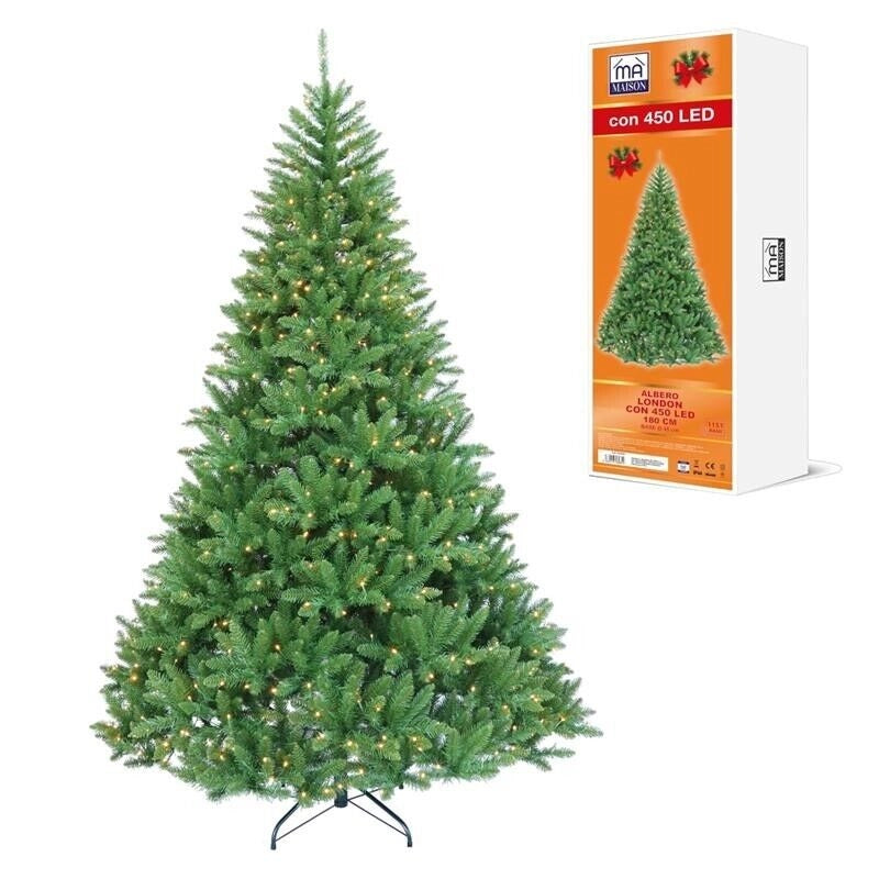MA MAISON ALBERO DI NATALE CADORE CON LUCI INTEGRATE CM.180 + CON 450 LED COLORE VERDE