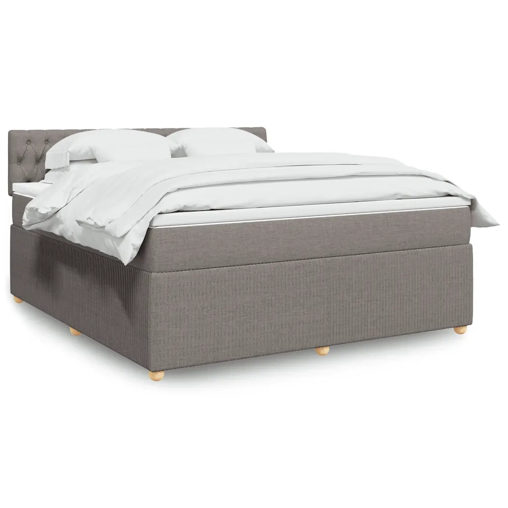 vidaXL Giroletto a Molle con Materasso Tortora 180x200 cm in Tessuto