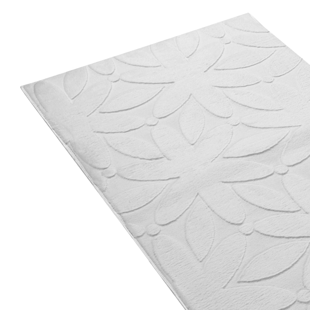 Tappeto Rettangolare Grigio chiaro in Tessuto Jacquard 80 x 300 cm