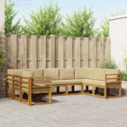 Set di divani da esterno con cuscino 9 pcs Naturale e Beige