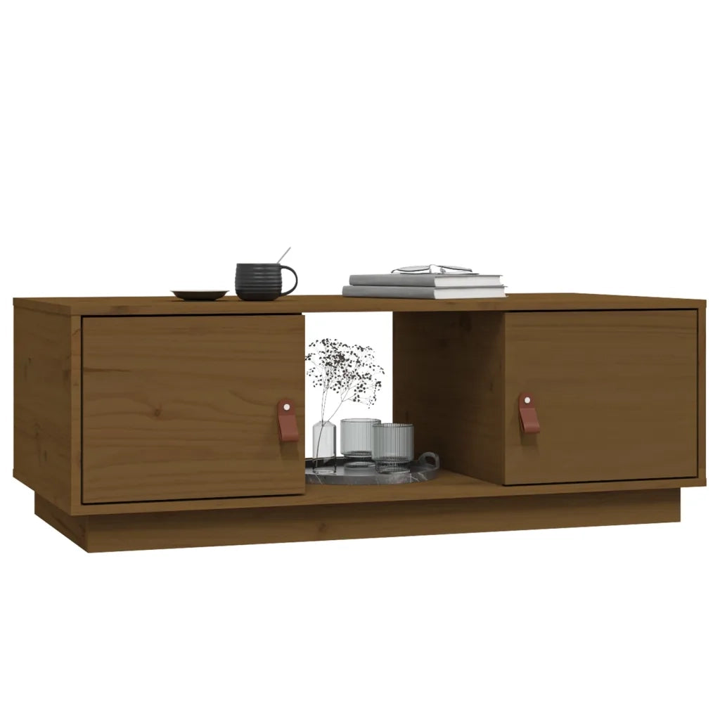 Tavolino da Salotto ambra 100x50x35 cm Legno Massello di Pino 818268