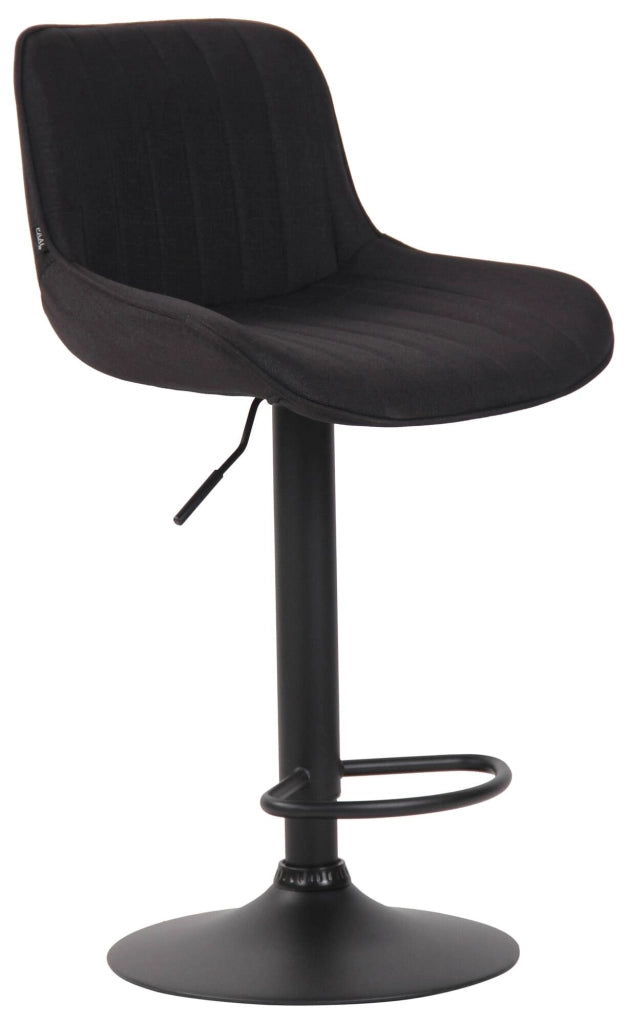 Set di 2 sgabelli da bar Lentini in tessuto nero,nero