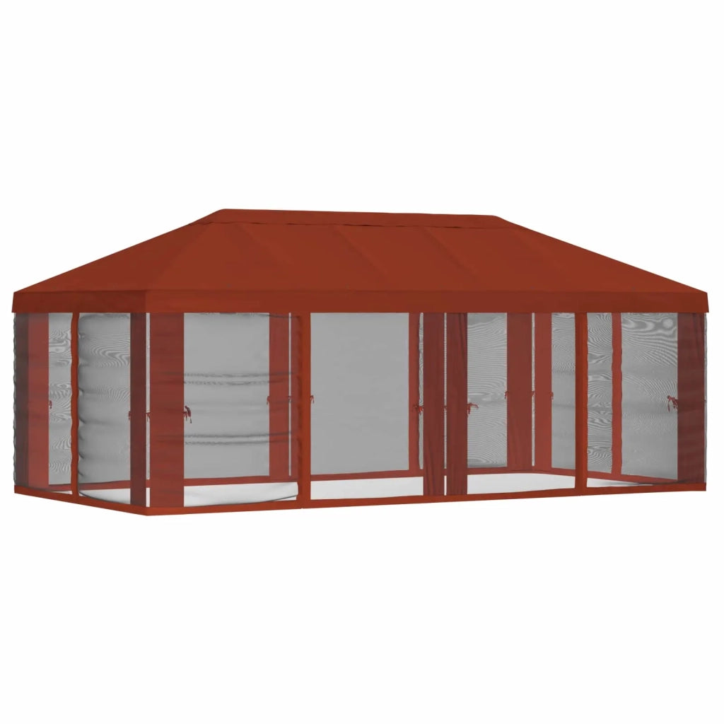 Copertura Gazebo con Pareti Laterali 6 x 3 m Terracotta 900413