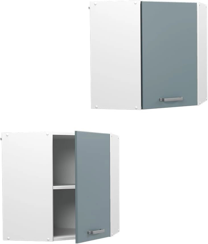 Mobile angolare da cucina R-Line, Grigio-blu, 57 cm, per la libera combinazione all'interno di sistemi cucina modulari