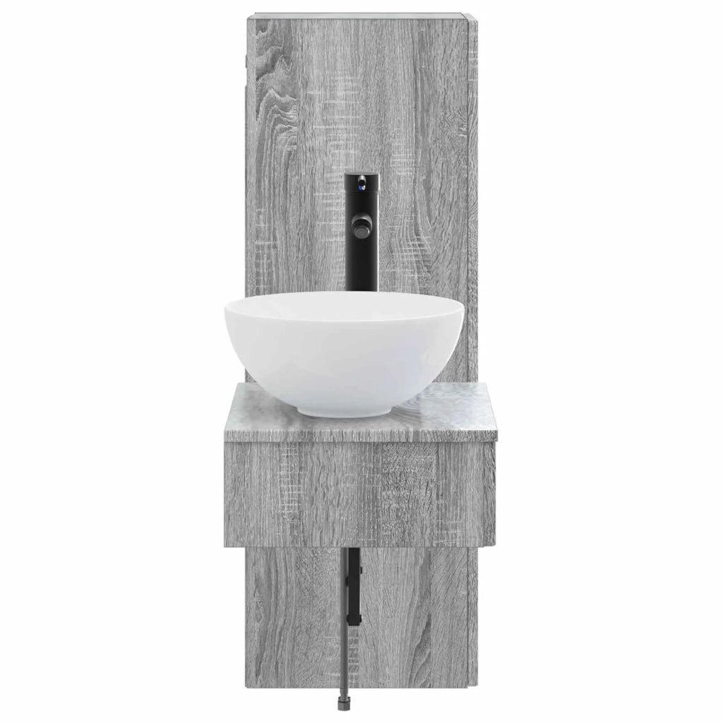 Set di mobili per il bagno 2 pz Sonoma grigio 3406099