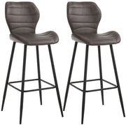 Set 2 Sgabelli 44,5x46x107,5 cm in Similpelle Marrone