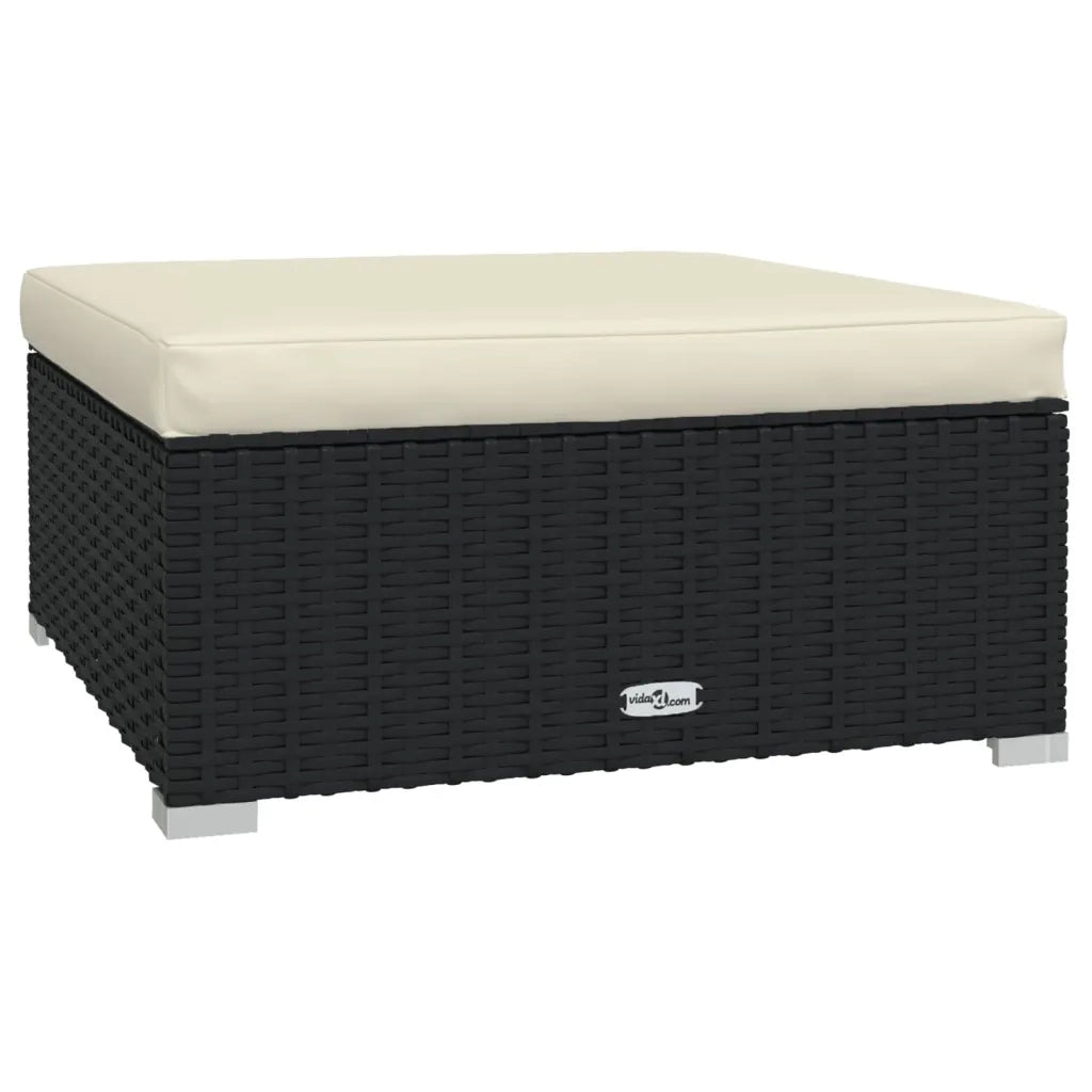 Set Divani da Giardino 10 pz con Cuscini in Polyrattan Nero cod mxl 41198