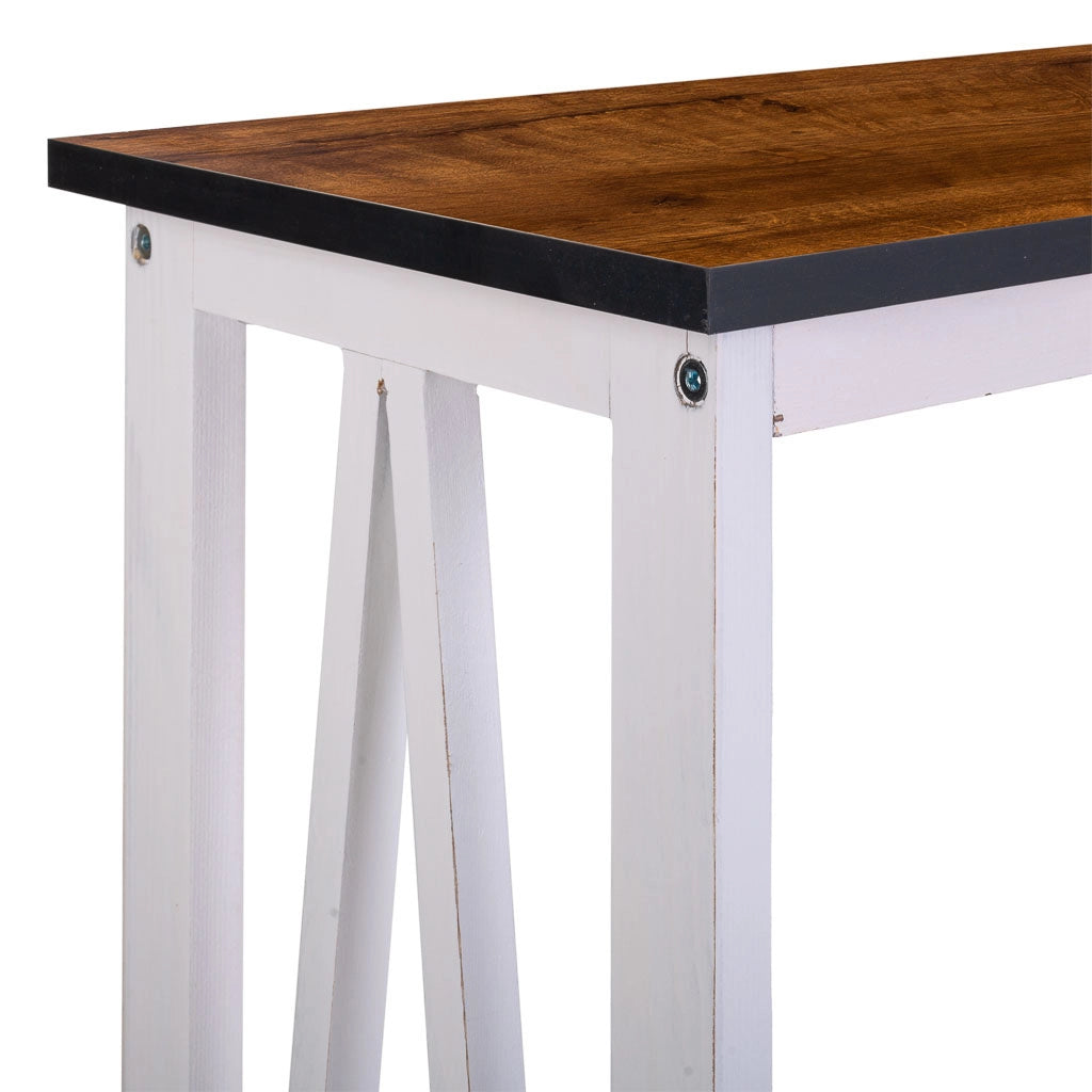Mobile da ingresso in legno bianco 80x30x80h
