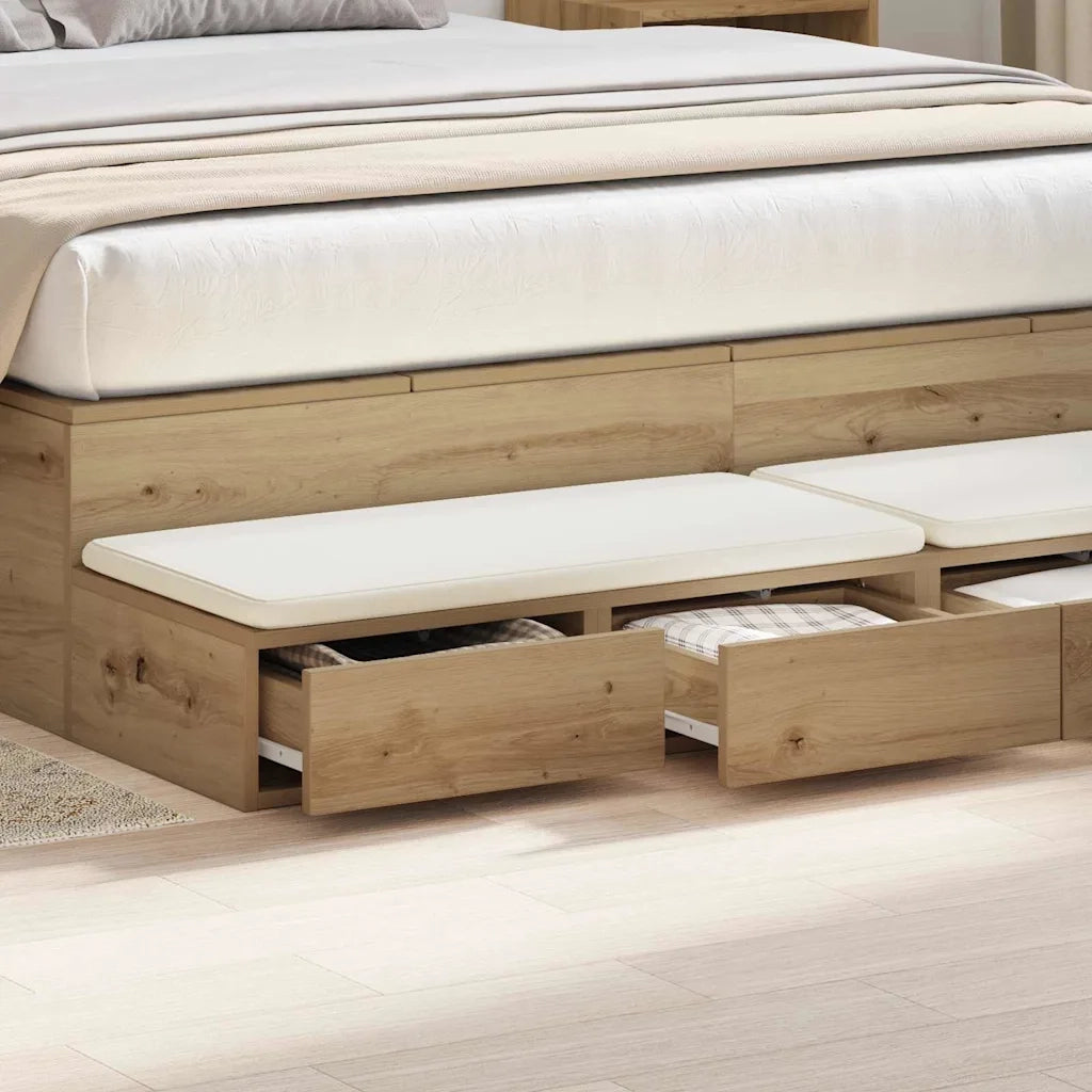 Cassetti per letto Rovere artigianale 140 x 36,5 x 16,5 cm 866954