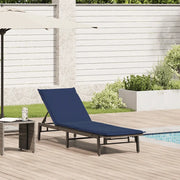 vidaXL Lettino Prendisole con Cuscino Grigio in Polyrattan