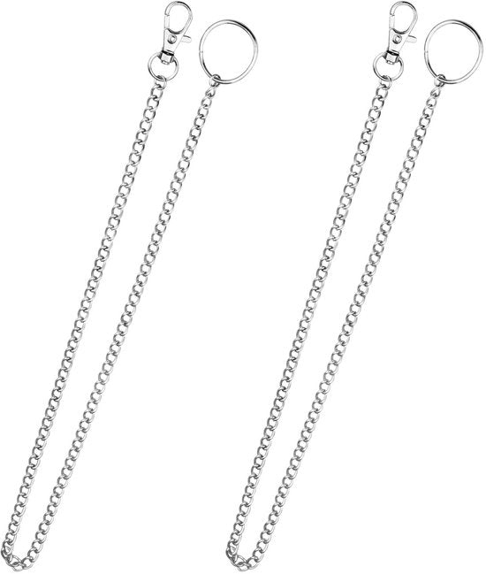 Sostegno per chiavi 50 cm - Acciaio inossidabile - Catena per pantaloni - Anello per chiavi - Ferro di cappa - Leggero e robusto - Catena per chiavi