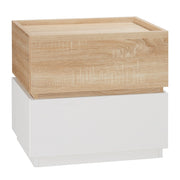 Easycomfort Comodino con 2 Cassetti in Legno, Design Moderno e Impilabile, 50x40x47.5cm