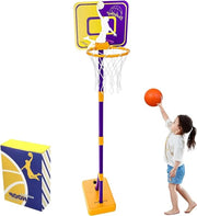 Impianto da basket per bambini 93 - 160 cm, per uso interno ed esterno - impianto da basket standard con anello Pala da basket