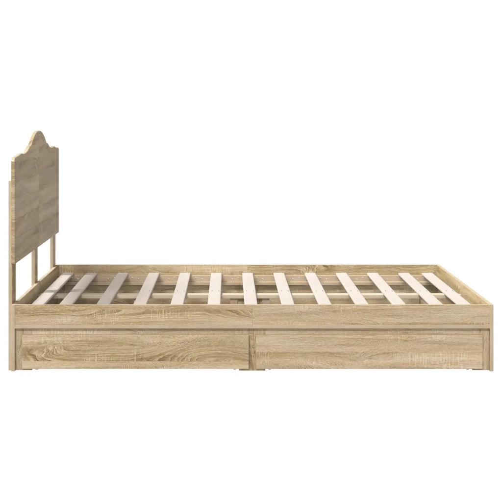 Letto con Contenitore con cassetto Rovere Sonoma 160 x 200 cm 3413487