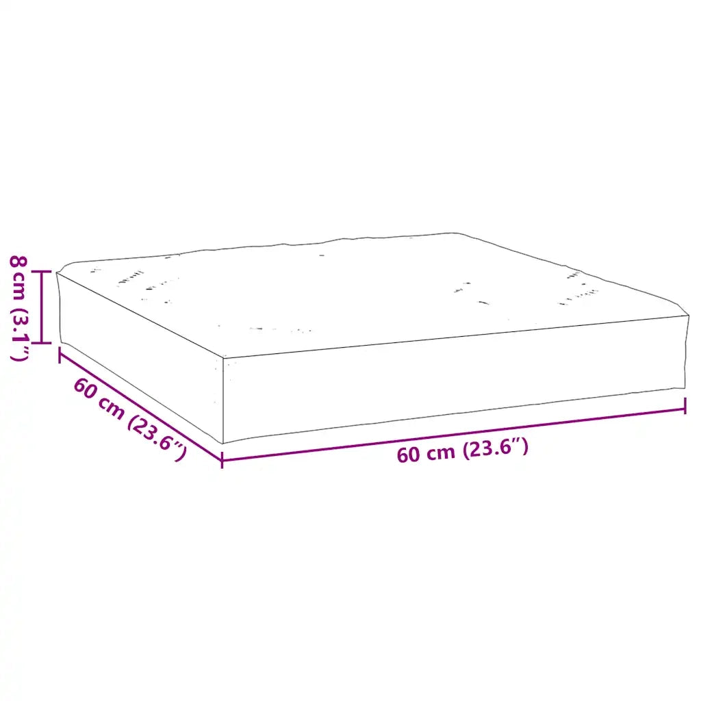 Cuscino per Pallet Nero 60x60x8 cm in Tessuto
