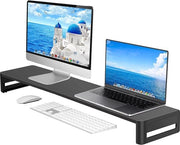 Doppia base monitor 32 pollici - Base metallica per 2 monitor - Nero
