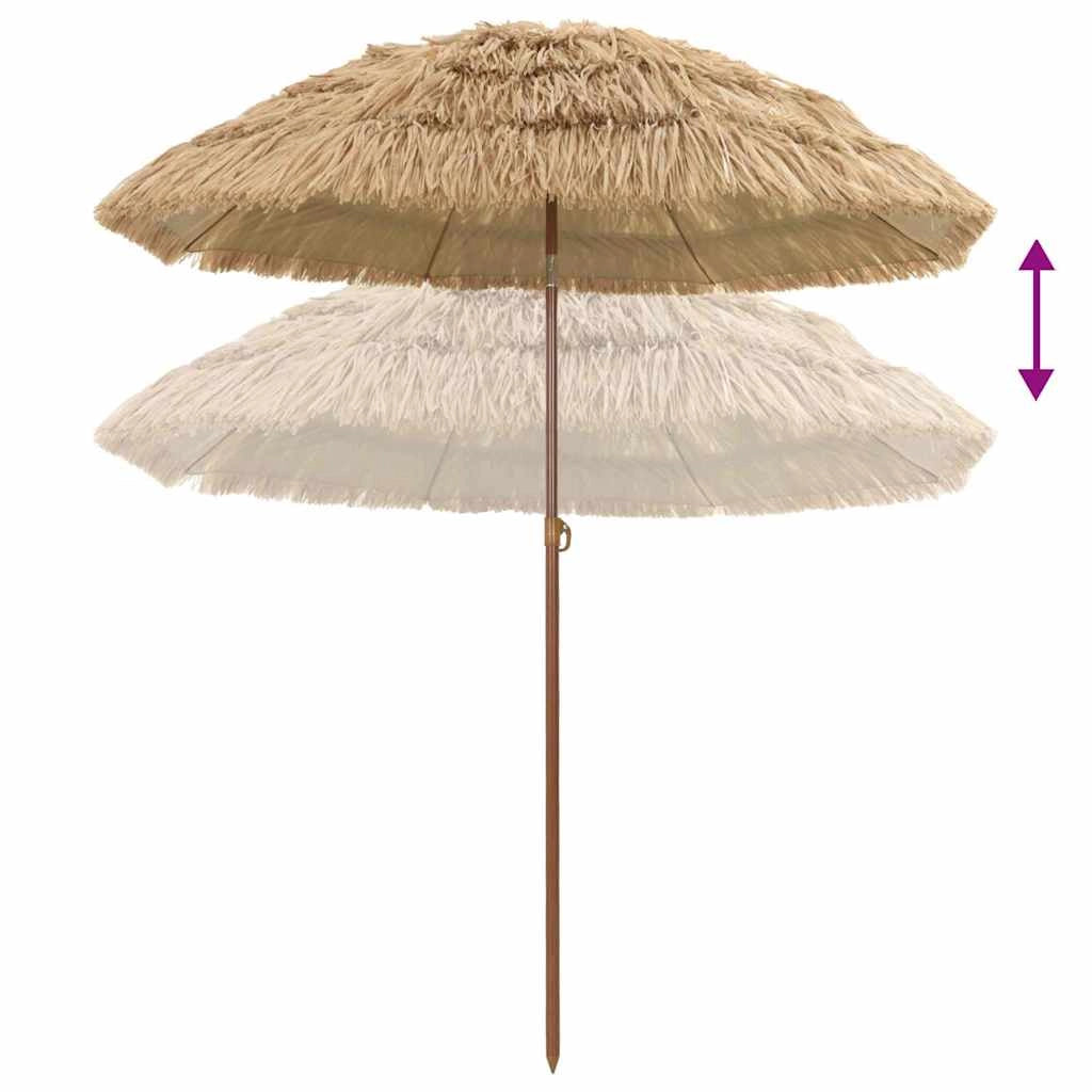 Ombrellone da giardino leggero inclinabile rotondo 160 x 160 x 196 cm in polipropilene naturale 02_0058864