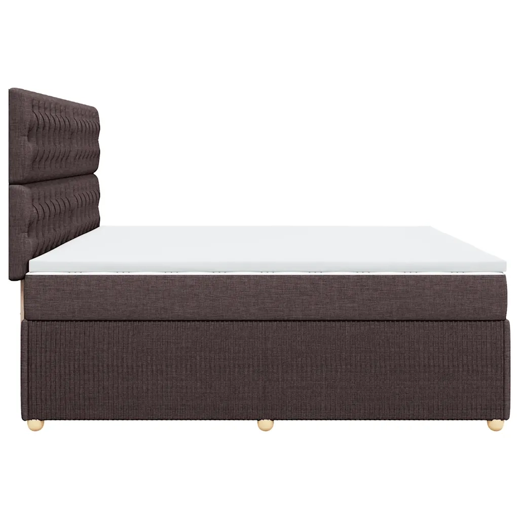 Giroletto a Molle con Materasso Marrone Scuro 200x200cm Tessuto