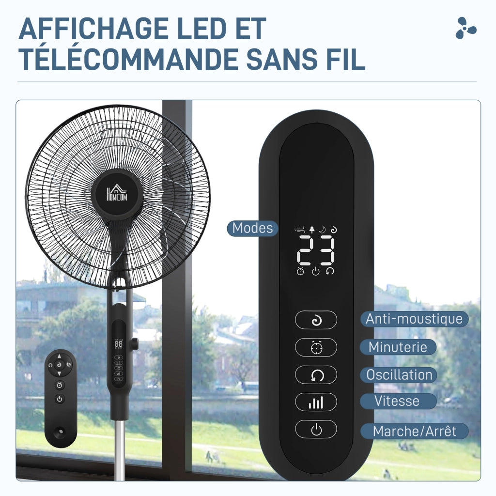 Ventilatore da pavimento ¨C zephmum ¨C 42 cm 40W nero