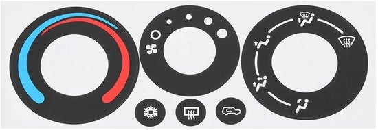 Regolatore di Clima Riparazione Sticker - Compatibile con Chevrolet Equinox/Pontiac Torrent - Materiale Vinile - 18cm x 7cm - Ripristina Aspetto Estetico - Sticker per Tasti