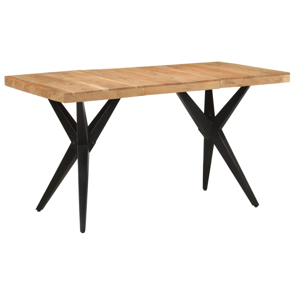 Tavolo da Pranzo Nero 140x70x76 cm in Legno Massello di Acacia 351640