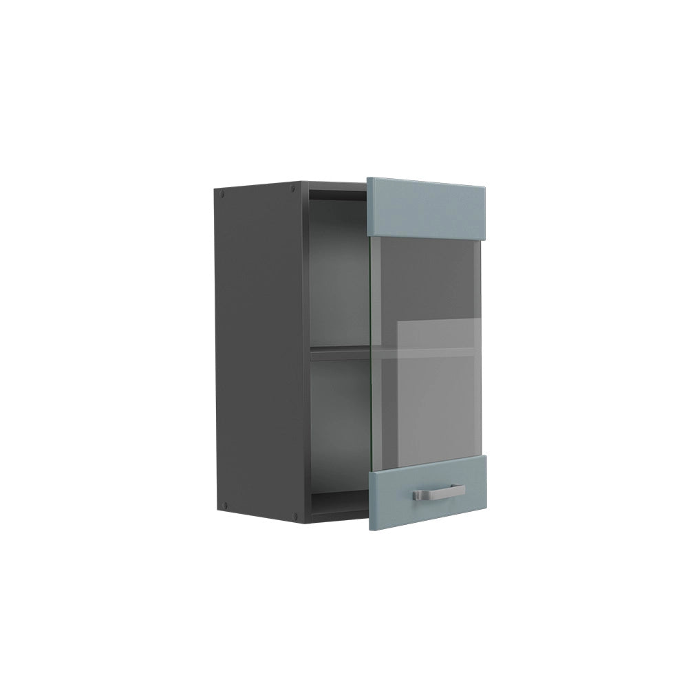 Vicco Mobile da cucina in vetro Grigio-blu 40 cm