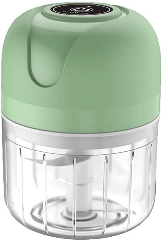 Mini trituratore di aglio - Aiuto da cucina wireless - Verde - Trattamento alimentare - Per tritare finemente verdure e noci - Compatto e maneggevole