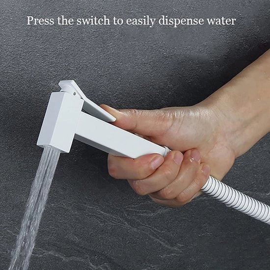Bidet Manuale a Mano per Bagno con Water Freddo, Asciugamano per Bambini, Kit di Installazione a Parete per Bidet Manuale a Mano con Fusto in Ottone, Modello Quadrato
