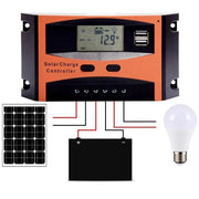 Trade Shop - Regolatore Di Carica 20 A Per Pannello Solare 12/24v Display Lcd Usb Ld2420c -