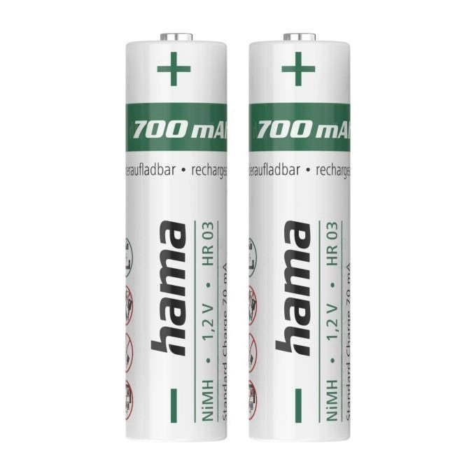 Hama 00223525 Batteria Ricaricabile Ministilo AAA NiMH 1,2 V 700 mAh 2 pz colore Verde Bianco