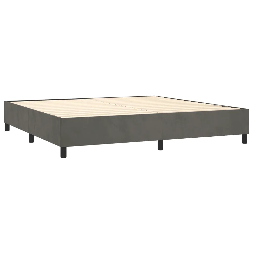 Letto a Molle con Materasso e LED Grigio Scuro 200x200 cm 3139824