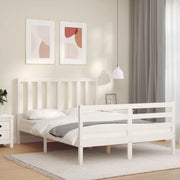 Giroletto senza Materasso-Struttura Letto Bianco 140x200 cm Legno Massello Pino 318926
