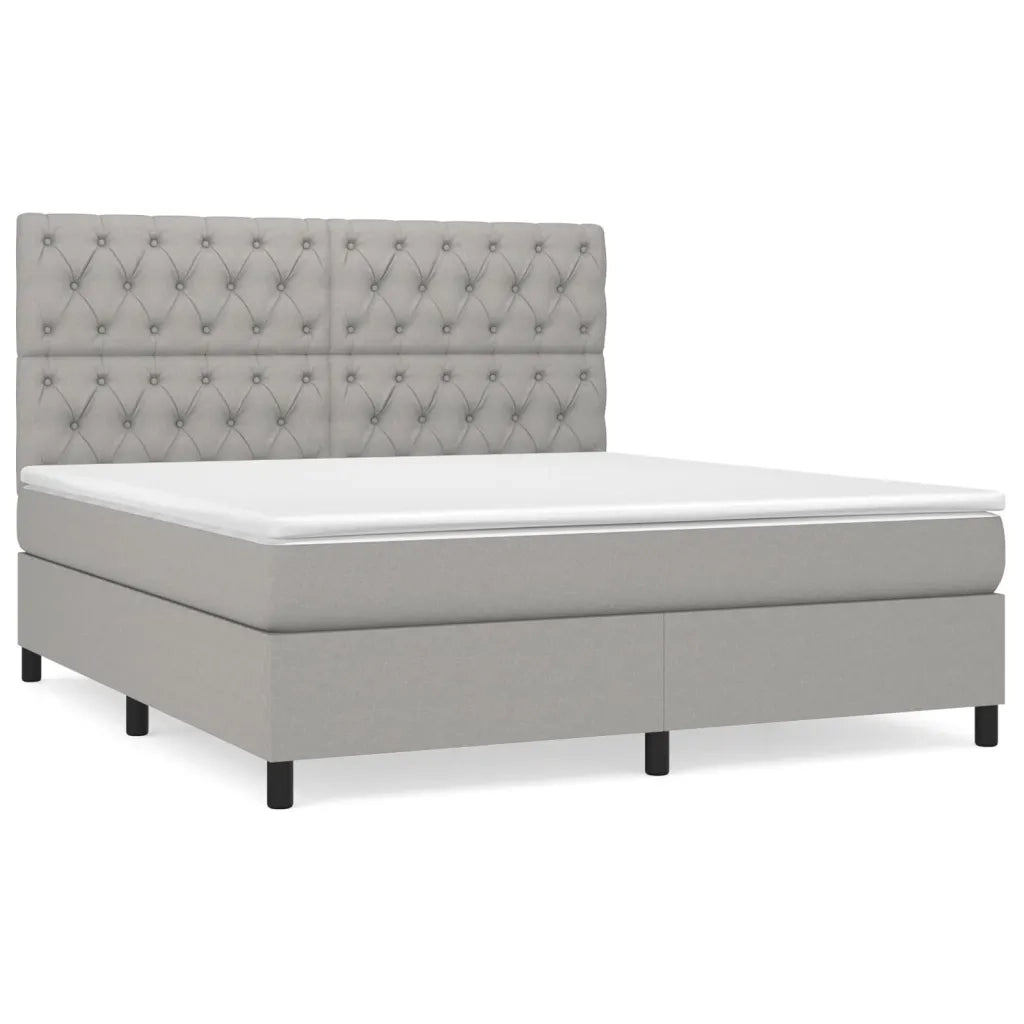 Giroletto a Molle con Materasso Grigio Chiaro160x200 cm Tessuto cod mxl 35828