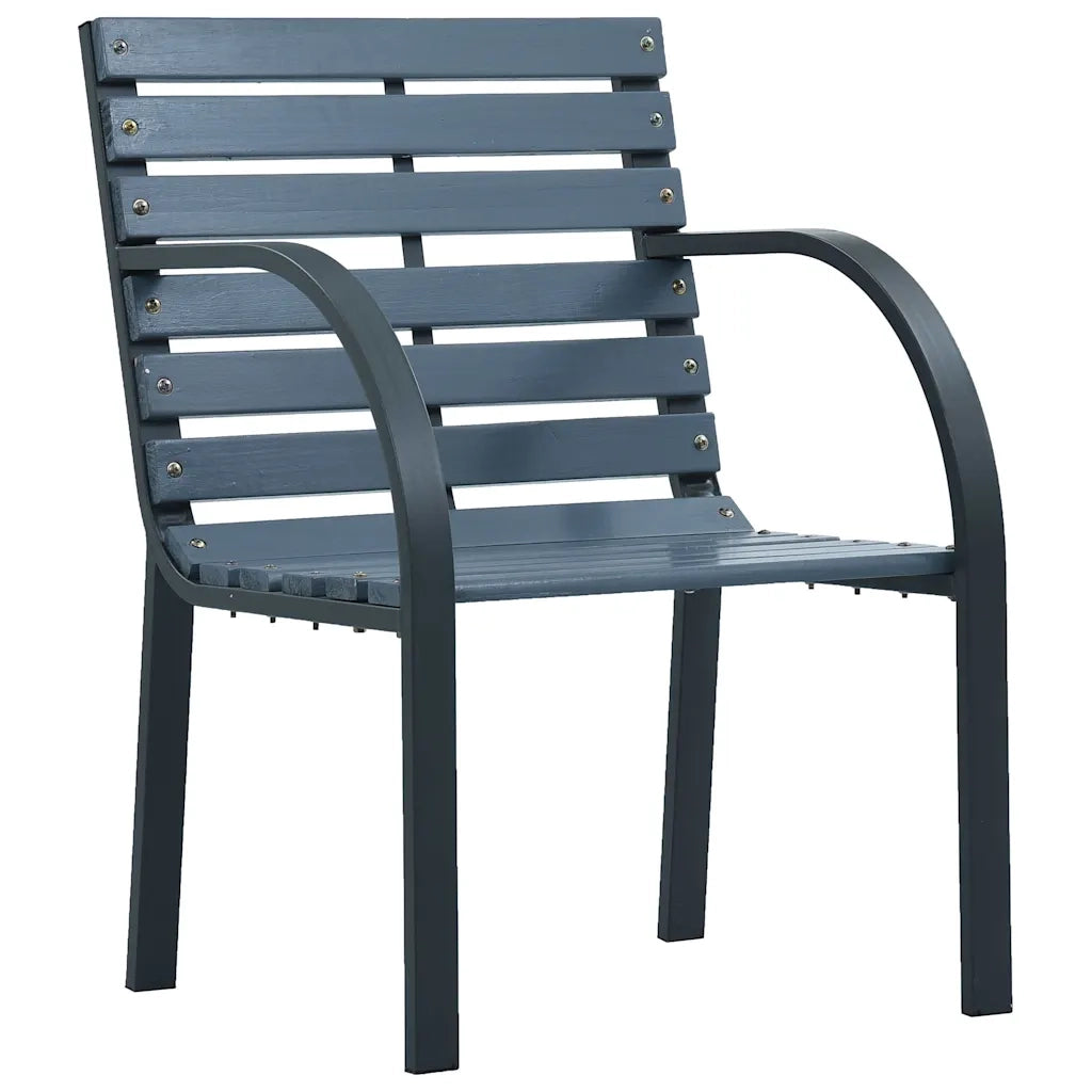 Sedie da Giardino 2 pz Grigie in Legno di Abete e Acciaio 319577
